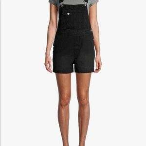 no boundaries black denim shortalls
